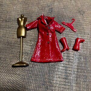 Topper Dawn Doll clothes Montgomery Wards long red leather coat